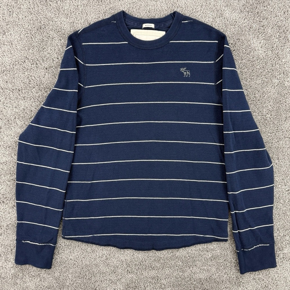 VTG Y2K Abercrombie Fitch Muscle Thermal Sweatshirt Men's XXL Long Sleeve Moose